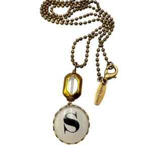 Lenora Dame Lens Alphabet Pendant Initial S Long Necklace